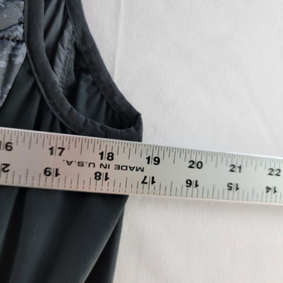 Columbia Gray Floral Print Black Light Weight Warm Puffer Vest City Size L - Picture 6 of 6